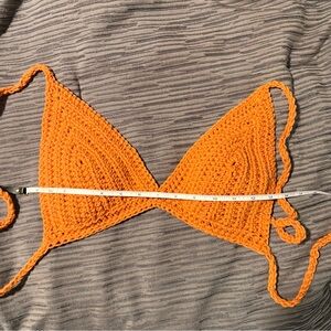 ORANGE CROCHET HANDMADE BIKINI TOP